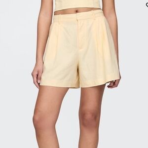 NEW GAP Yellow High Waist Women's Shorts Linen Blend